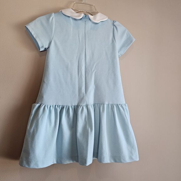 Luli &‎ Me 6X Blue Drop Waist Fully Lined Embroidered Floral Scalloped Collar - Picture 5 of 9